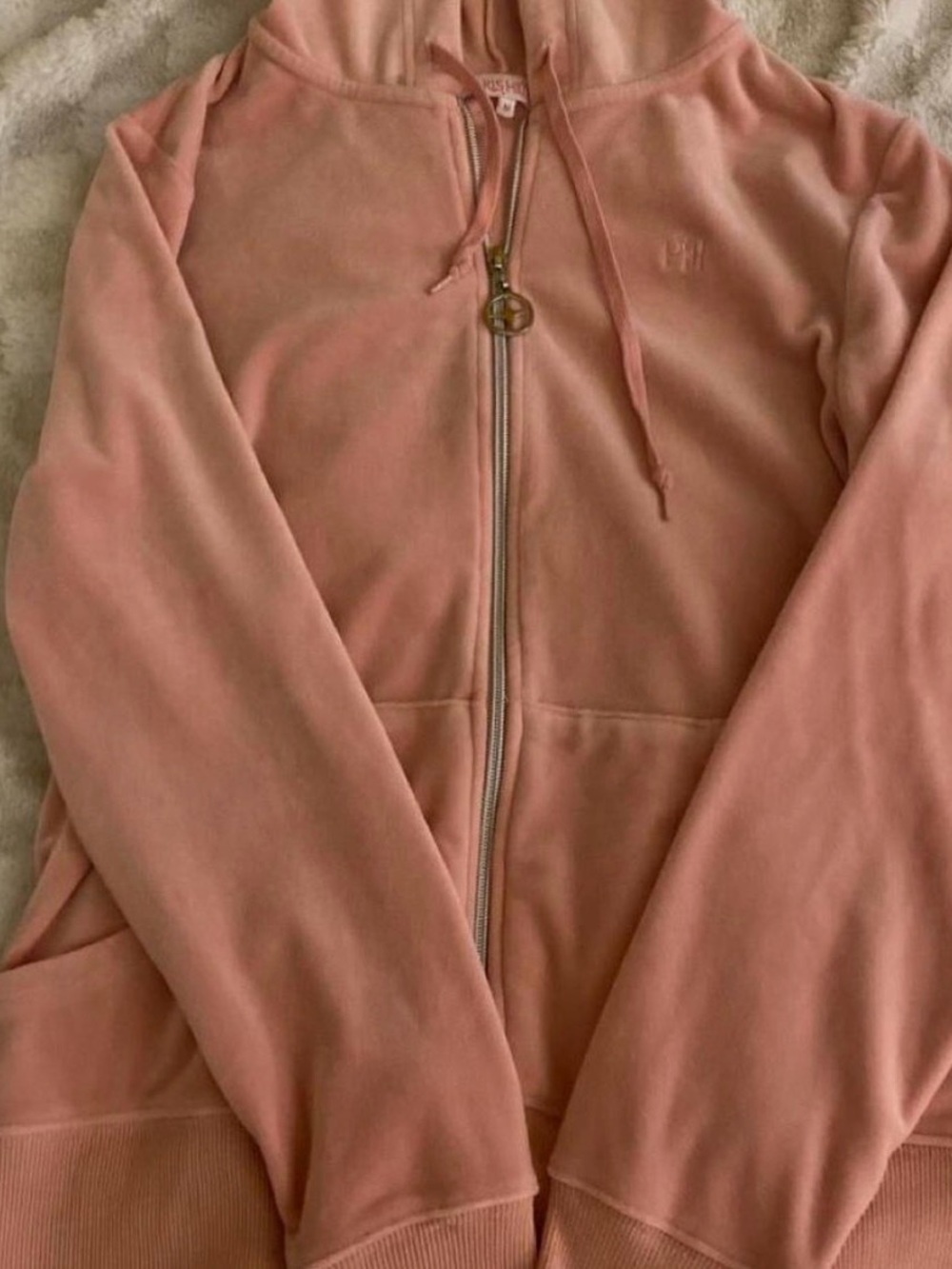 Paris Hilton Blush Pink Zip Hoodie - Picture 3 of 5